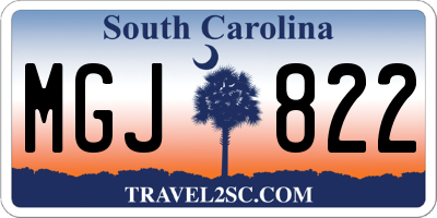 SC license plate MGJ822