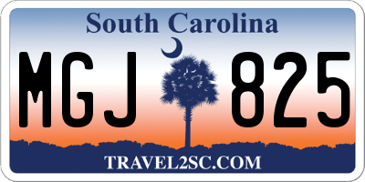 SC license plate MGJ825