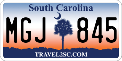 SC license plate MGJ845