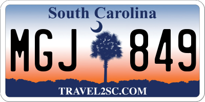 SC license plate MGJ849