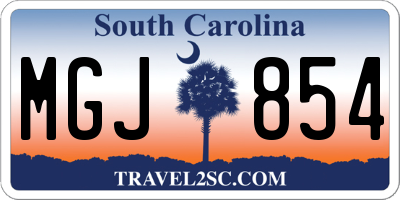 SC license plate MGJ854