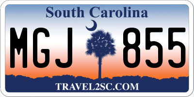 SC license plate MGJ855