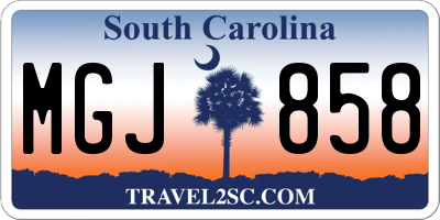 SC license plate MGJ858