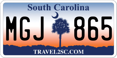 SC license plate MGJ865