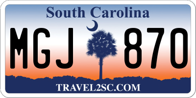 SC license plate MGJ870