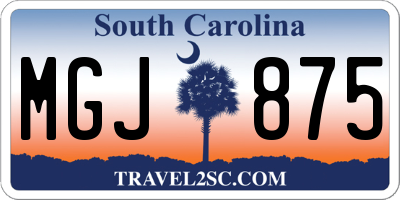 SC license plate MGJ875
