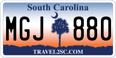 SC license plate MGJ880