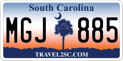 SC license plate MGJ885