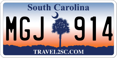 SC license plate MGJ914