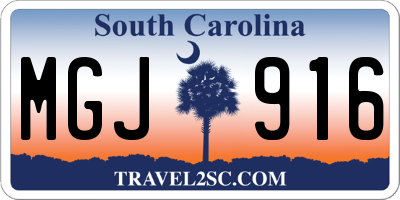SC license plate MGJ916