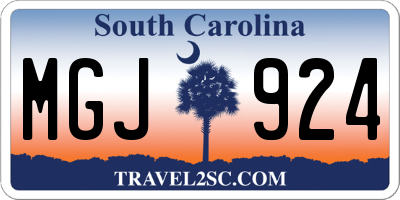 SC license plate MGJ924