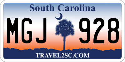 SC license plate MGJ928