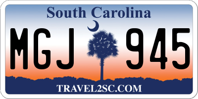 SC license plate MGJ945