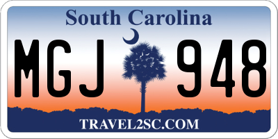 SC license plate MGJ948