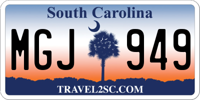 SC license plate MGJ949