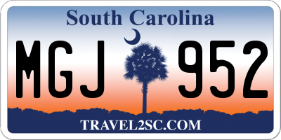 SC license plate MGJ952