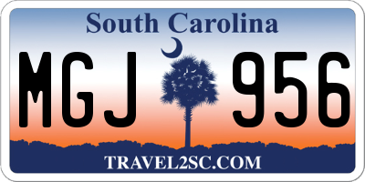 SC license plate MGJ956