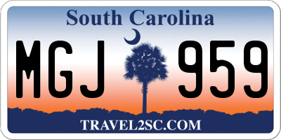 SC license plate MGJ959