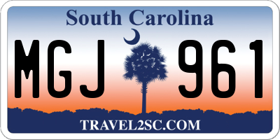 SC license plate MGJ961