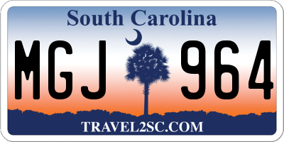 SC license plate MGJ964