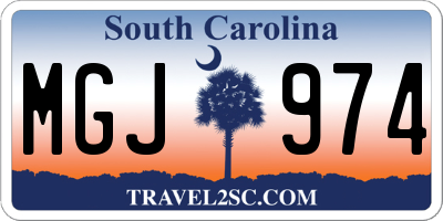 SC license plate MGJ974