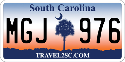 SC license plate MGJ976