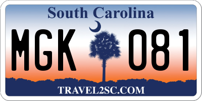 SC license plate MGK081