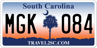 SC license plate MGK084