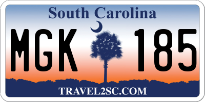 SC license plate MGK185