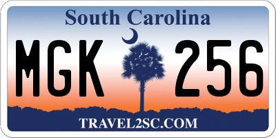 SC license plate MGK256