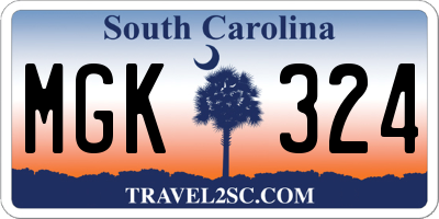SC license plate MGK324