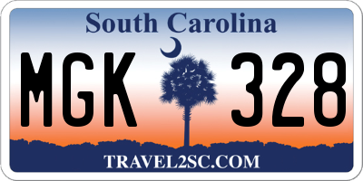 SC license plate MGK328