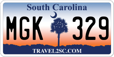SC license plate MGK329