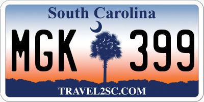 SC license plate MGK399