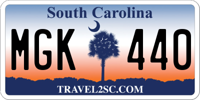 SC license plate MGK440