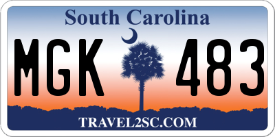 SC license plate MGK483