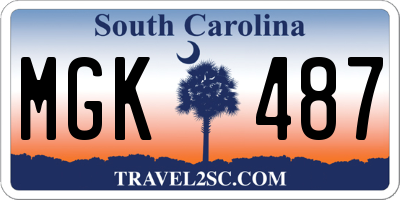 SC license plate MGK487
