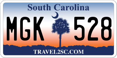 SC license plate MGK528