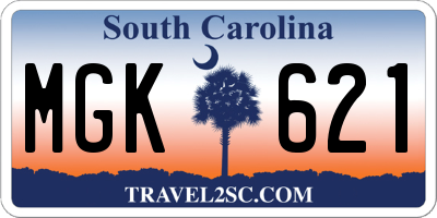 SC license plate MGK621