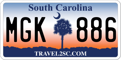 SC license plate MGK886