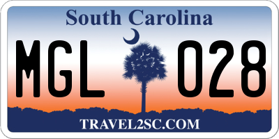 SC license plate MGL028