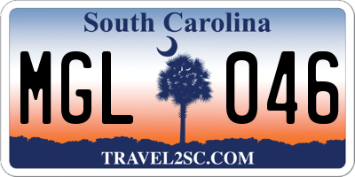 SC license plate MGL046