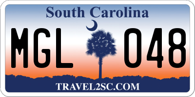 SC license plate MGL048