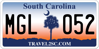 SC license plate MGL052
