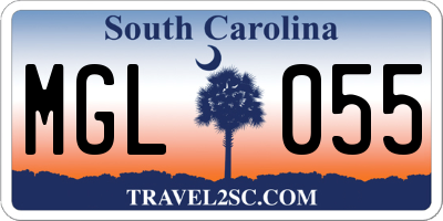 SC license plate MGL055