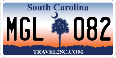 SC license plate MGL082