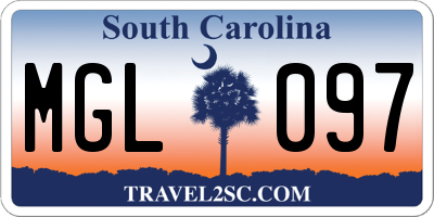 SC license plate MGL097