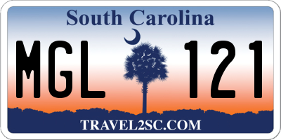 SC license plate MGL121