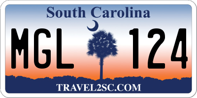 SC license plate MGL124