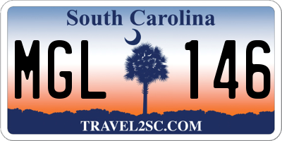 SC license plate MGL146